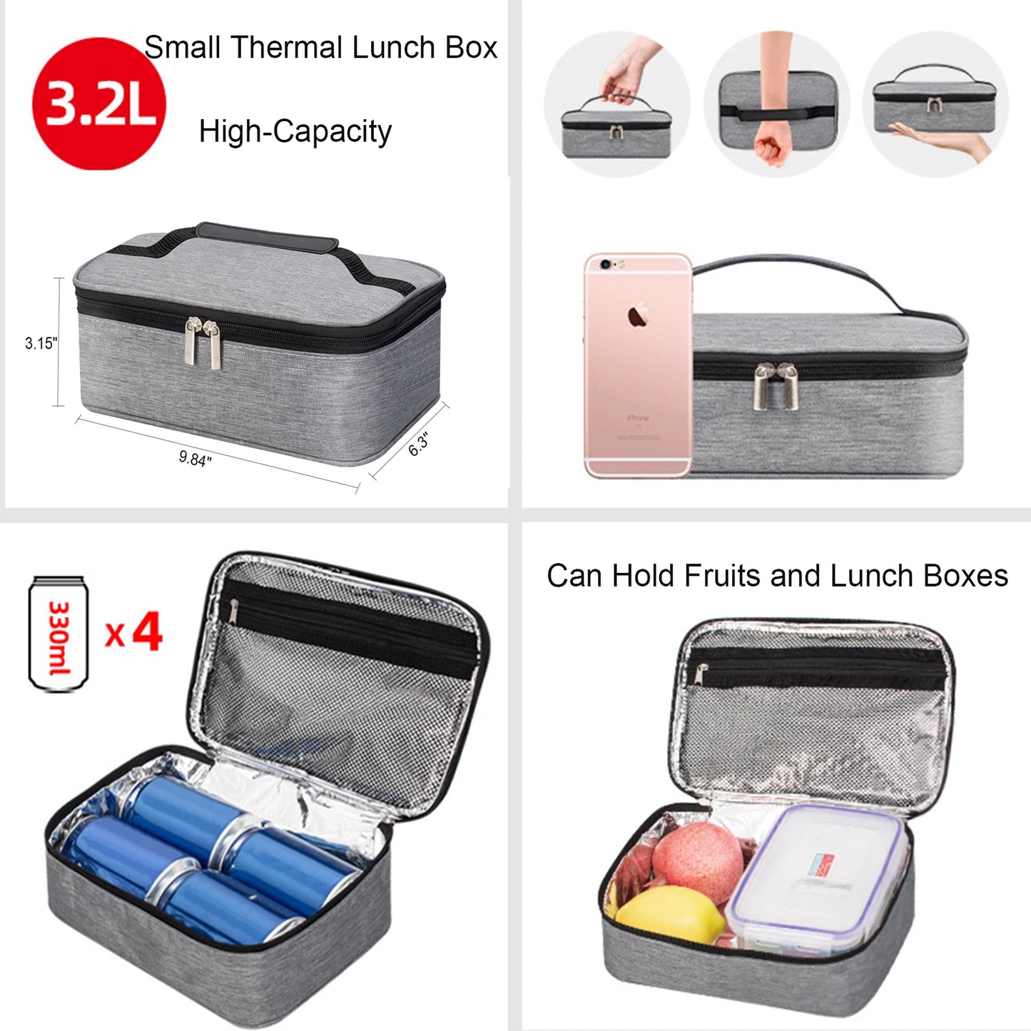 Insulated Portable Lunch Bag Cooler