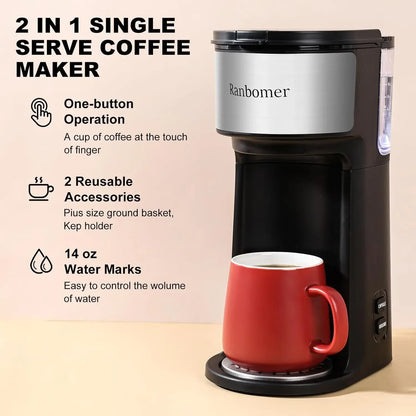 2-in-1 Single Serve Coffee Maker