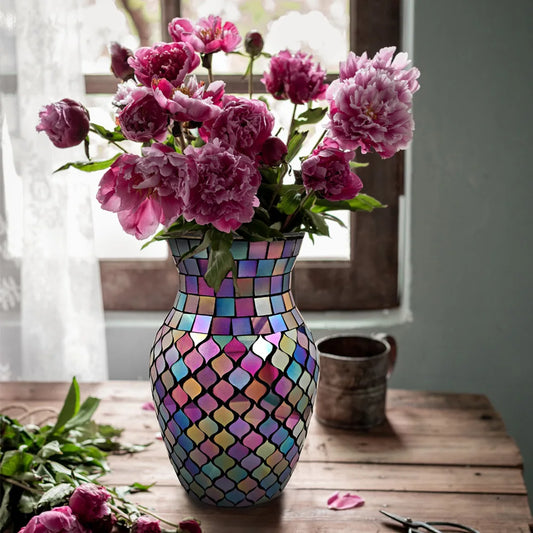 Handmade Nordic Mosaic Glass Vase