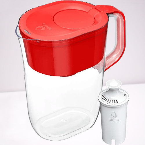 10-Cup Brita Red Water Filter Pitcher