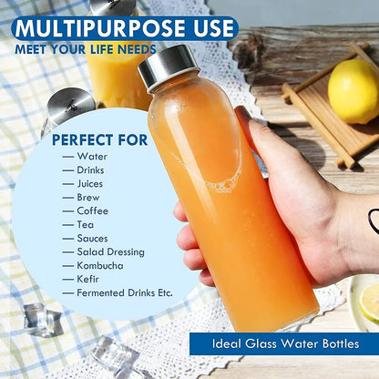 Glass Water Bottle with Protective Bag