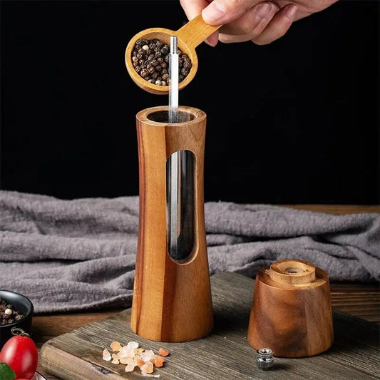 8-Inch Adjustable Salt Pepper Grinder Set