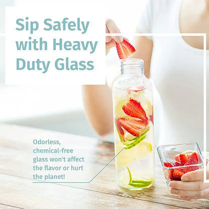 Glass Water Bottle with Protective Bag